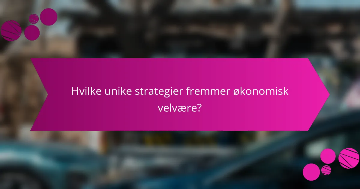 Hvilke unike strategier fremmer økonomisk velvære?